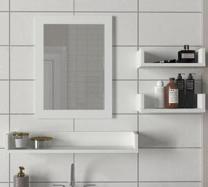 SET 3x Mensola da parete + specchio da parete bianco