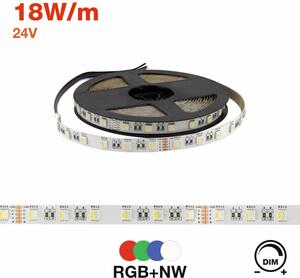 Striscia LED Professional - RGBW Natural White - IP20 - 18W/m - 5m - 24V Colore RGBW