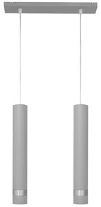 LED Lampadario a sospensione con filo TUBA 2xGU10/6,5W/230V grigio/cromo opaco