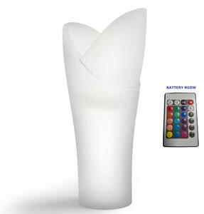 Vaso a colonna per piante Fiorite a cascata ASSIA con luce Dimensioni 56x40x h 119 cm - Peso 6 Kg, Stile vivace e moderno LED OUTDOOR BATTERY RGBW con cavotrasparente