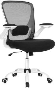 Sedia da ufficio ergonomica Famanu, con braccioli pieghevoli - colore nero