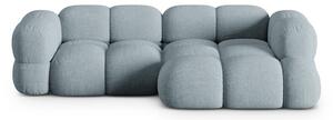 Divano angolare azzurro (con penisola a destra/con chaise lounge) Loretto – Cosmopolitan Design