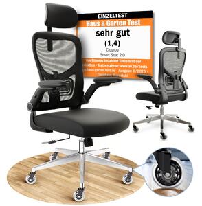 Sedia da ufficio CLOUVOU SmartSeat Sedia da scrivania ergonomica Regolabile in altezza, braccioli ribaltabili 3D, poggiatesta 3D, carico massimo 150 kg [N. 1 sotto i 200 €]