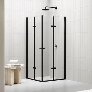 Cabina doccia pieghevole nera i-flair 80x85x180 cm in vetro di sicurezza trasparente da 6 mm - DK99