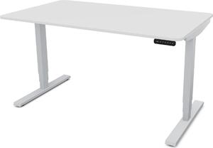 ASSMANN Scrivania regolabile elettricamente in altezza Y-Line Curved Alluminio bianco, 120x80 cm, funzione memoria, doppio motore