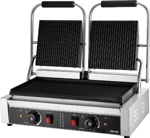 Piastra per panini commerciale Grill Sandwich Maker Griddle Plate 48x23cm