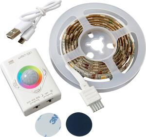Striscia LED ricaricabile cambia colore 100cm rilevatore di movimento luce armadio interno 1100mAh RGB