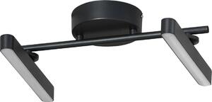 Lindby Plafoniera LED Eldrin, 2 luci, nero, striscia luminosa