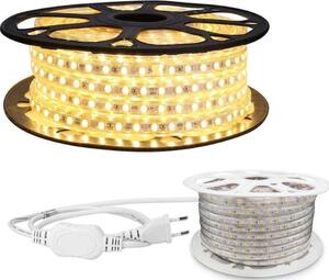 Striscia LED da 15 m, luce bianca calda, 60 LED SMD 5050 per metro - IP65, per interni ed esterni
