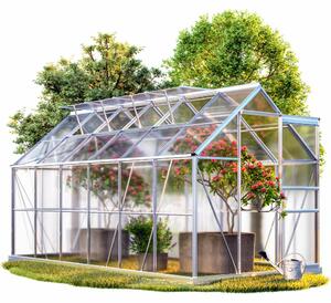 Serra in alluminio GARDEBRUK® 7,2 m² con fondamenta 380x190 cm incl. 4 lucernari Serra da giardino Semenzaio Allevamento 11,73 m³