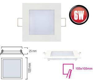 Pannello LED angolare da 6w da incasso luce spot da soffitto pannello piatto sottile quadrato 12x12 cm bianco caldo