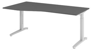 Scrivania bümö serie XB - Struttura: argento, decorazione: grafite, dimensioni: 180 x 100 cm