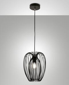 Lampada a Sospensione Nera Fabas Collezione CAMP con Altezza Regolabile e Design Moderno