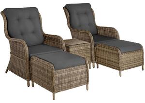 Set di sedute in alluminio e rattan Benissa di tectake® per 2-4 persone