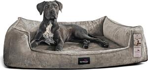 Tierlando® Lettino ortopedico per cani FRANKLIN Tessuto di peluche - Divano per cani - Dimensioni: 110x90cm | Colore: 02 Grafite