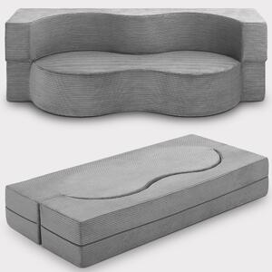 Beautissu Divano letto Leova 200x90x30 cm Grigio scuro