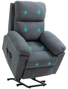 Poltrona HOMCOM con supporto per alzarsi, poltrona relax, poltrona massaggiante con tasca laterale
