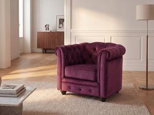 Poltrona CHESTERFIELD in velluto Porpora