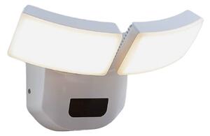 Lindby LED lampada da parete per esterni Nikias, 30 cm, sensore, 2 luci, bianco