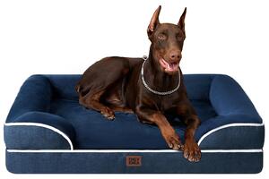 Cuccia ortopedica per cani, taglia XXL, realizzata in memory foam, lavabile, impermeabile, colore blu