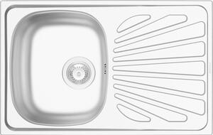 Lavello in acciaio inox Pyramis Creta 755 x 480 mm 72086300