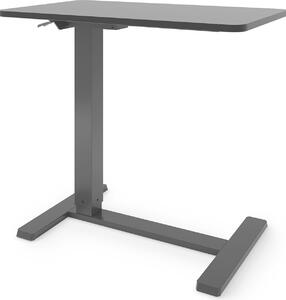 ESMART EACM-121BB 71 x 40 cm Nero - Tavolino mobile regolabile in altezza in modo continuo tramite sistema pneumatico da 64 a 99 cm su rotelle per divano, letto, ufficio domestico
