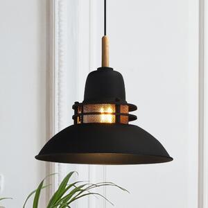 Lanterna a sospensione Ø34 cm legno-metallo E27 Moderna Senza lampadina