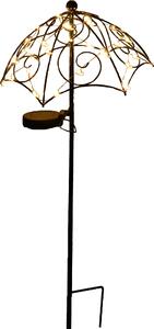 Asta solare a LED "Rain" ombrellone in metallo nero 100x26cm luce solare 1029
