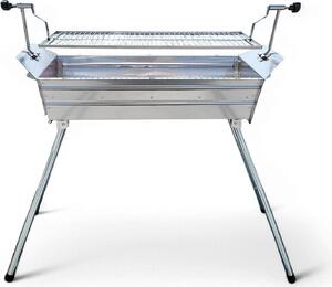 Griglia per shashlik Mangal Ararat in acciaio inox da 2 mm con griglia regolabile in altezza