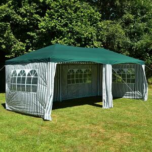 Gazebo VCM | dimensioni circa 3x6 m | telone PE idrorepellente 110g / m² | tenda per feste | tenda da giardino con struttura in acciaio | tenda per festival | verde