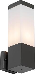 Moderna lampada da esterno grigio scuro con vetro opalino Malios