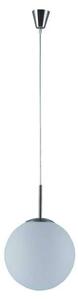 Lindby lampada a sospensione Marike, Ø 30 cm, bianco, vetro, globo, E27