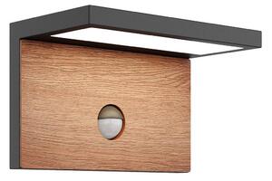 Lucande Lignus Applique da esterno a LED, rilevatore di movimento