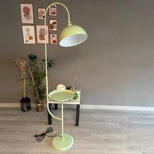 Lampada da terra moderna in metallo con E27, verde menta Paralume regolabile