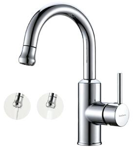 Miscelatore da bagno con doccetta estraibile - Cromo, con 2 getti