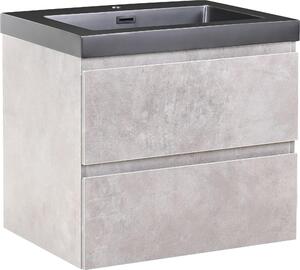 BELIANI Mobile bagno a muro con lavabo grigio MDF 60 x 46 cm con 2 cassetti portaoggetti bagno stile moderno