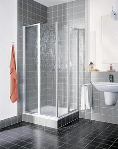 Porta a battente angolare Kermi Nova 2000 in 2 parti a destra 800x1850 mm argento Fontana