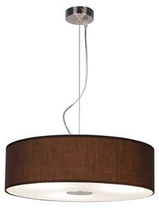 Lampada a sospensione, acciaio, tessuto marrone, vetro, P 45 cm