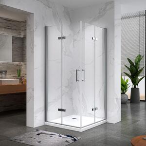 Cabina doccia con porta a soffietto i-flair 70x70x180 cm in vetro di sicurezza trasparente da 6 mm - DK11