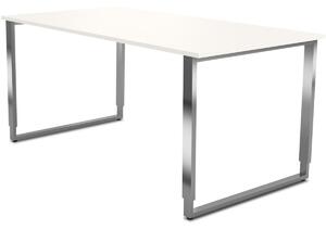 Scrivania Aveto, regolabile in altezza manualmente, bianco, dimensioni piano d'appoggio: 160 x 80 cm