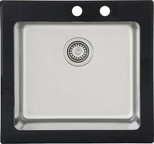 Lavello a incasso New York, acciaio inox, nero, 53 x 55 cm
