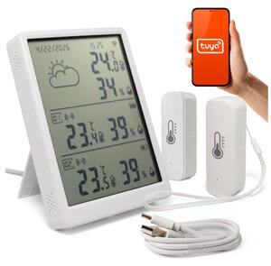 Stazione meteorologica LCD Termometro Igrometro Termohigrometro 2 sensori Tuya WiFi