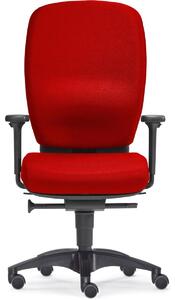 Sedia girevole da ufficio Lady Comfort con braccioli, base a cinque razze in poliammide, colore rosso
