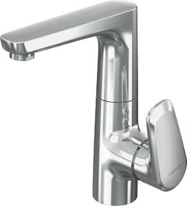VIGOUR miscelatore monocomando per lavabo stile derby bocca girevole a L senza scarico cromato