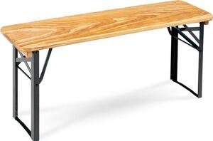 Panchina da giardino pieghevole, legno naturale, 117 cm
