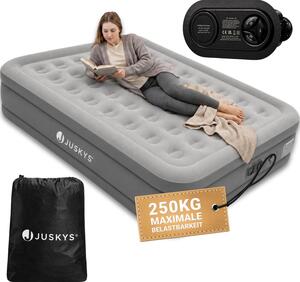 Materasso gonfiabile Juskys Sapri L in grigio / antracite - letto ad aria autogonfiante per 2 persone con pompa