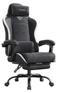 Sedia da gaming SONGMICS, sedia da ufficio ergonomica con poggiapiedi, fino a 150 kg, 70 x 70 x 123,5-133 cm, nera