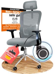 CLOUVOU BrightSeat antracite sedia da ufficio, sedia ergonomica da scrivania, sedia direzionale, sedia da gioco, sedia girevole 150 kg - regolabile individualmente
