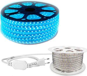 Striscia LED blu da 15 m, 60 LED SMD 5050 per metro - IP65, per uso interno ed esterno