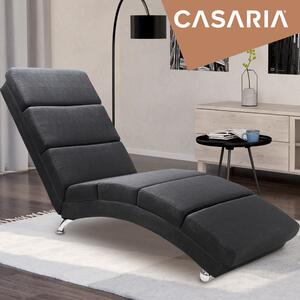 Casaria Lettino relax XXL London 186x89x55 cm Ergonomico Rivestito in Pelle finta Capacità di carico 180 kg Soggiorno Ufficio Interno Chaise longue Poltrona relax, Colore: Tessuto antracite